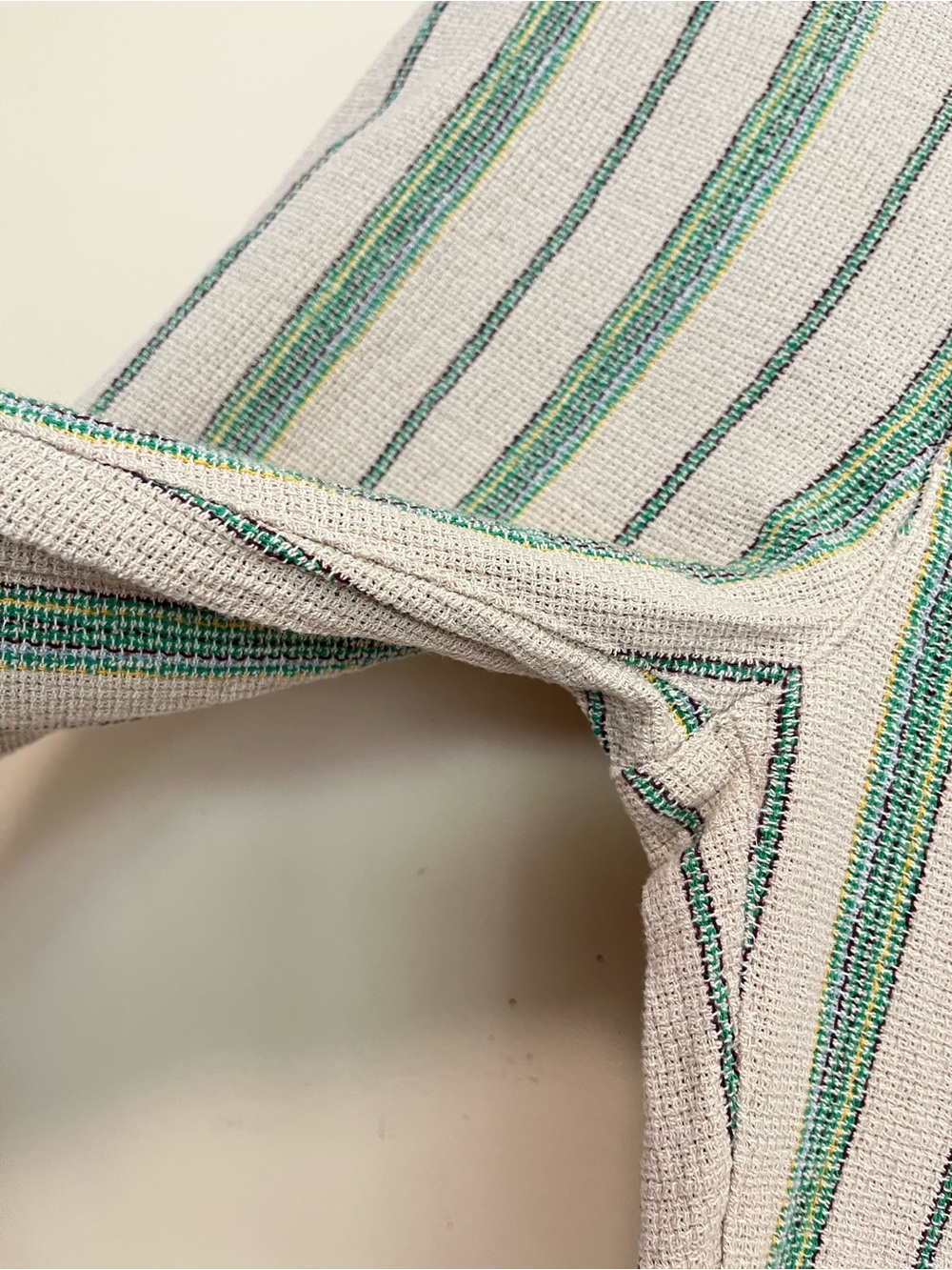 Zara Beth Pant - Cream Pants with Green Vertical Stripes - Picture 5 of 16